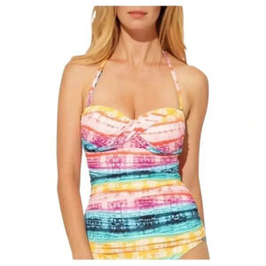 Bleu Rod Beattie Womens Swim Top 4 Good Vibrations Twist Bandeau Bandini